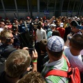 Crowd Gathered around the Vettel wax statue